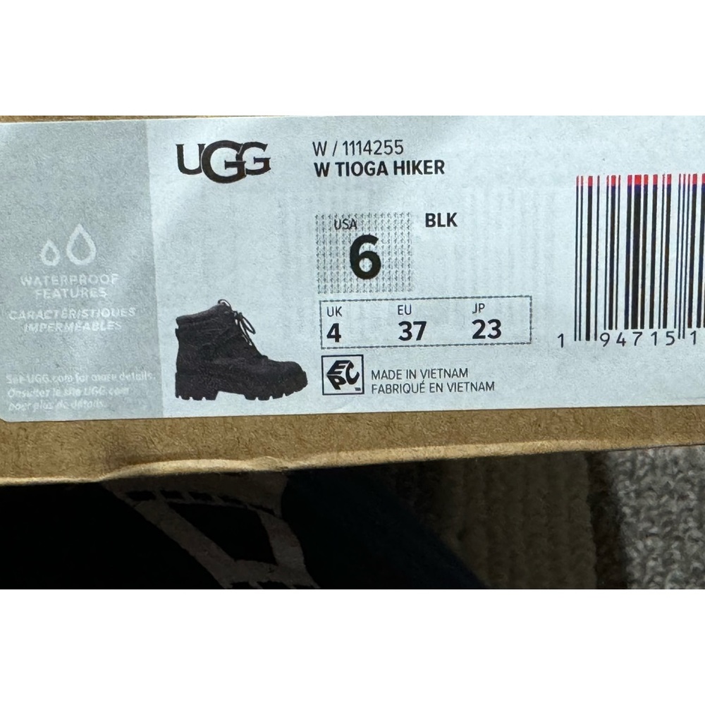 UGG Black Tioga Hiker WP Leather Moto Ankle boots